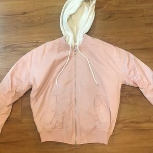 Super cute pink bomber jacket!